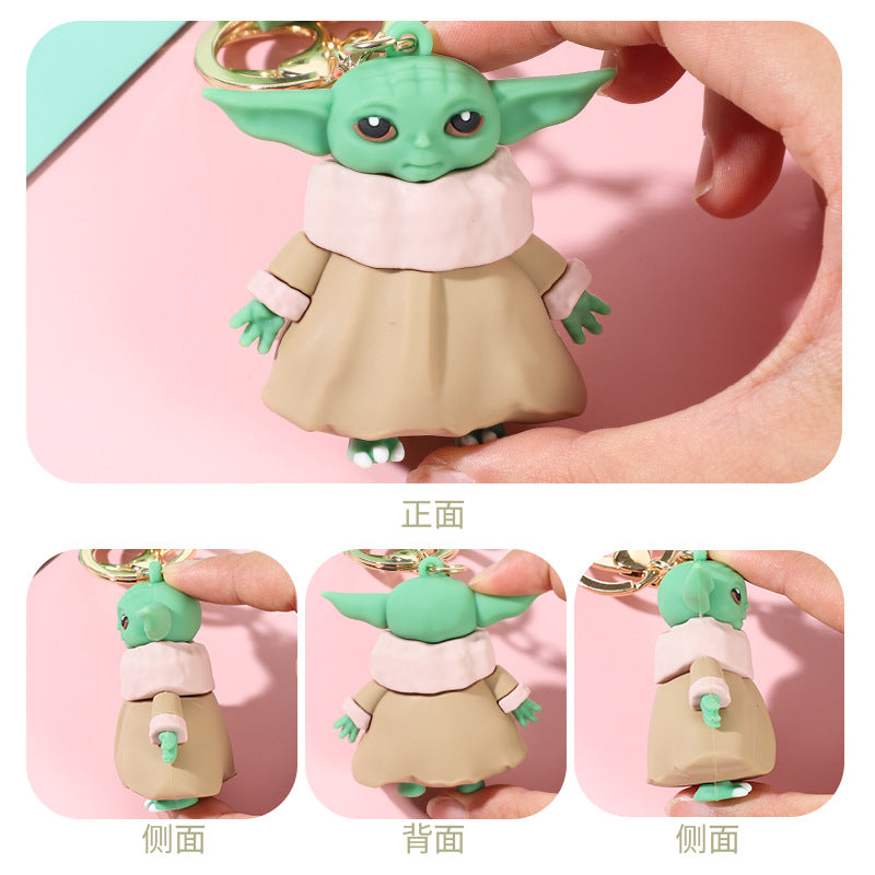 Cartoon Epoxy Star Wars Cute Yoda Baby Keychain Little Creative Gifts Handbag Pendant Doll Ornaments