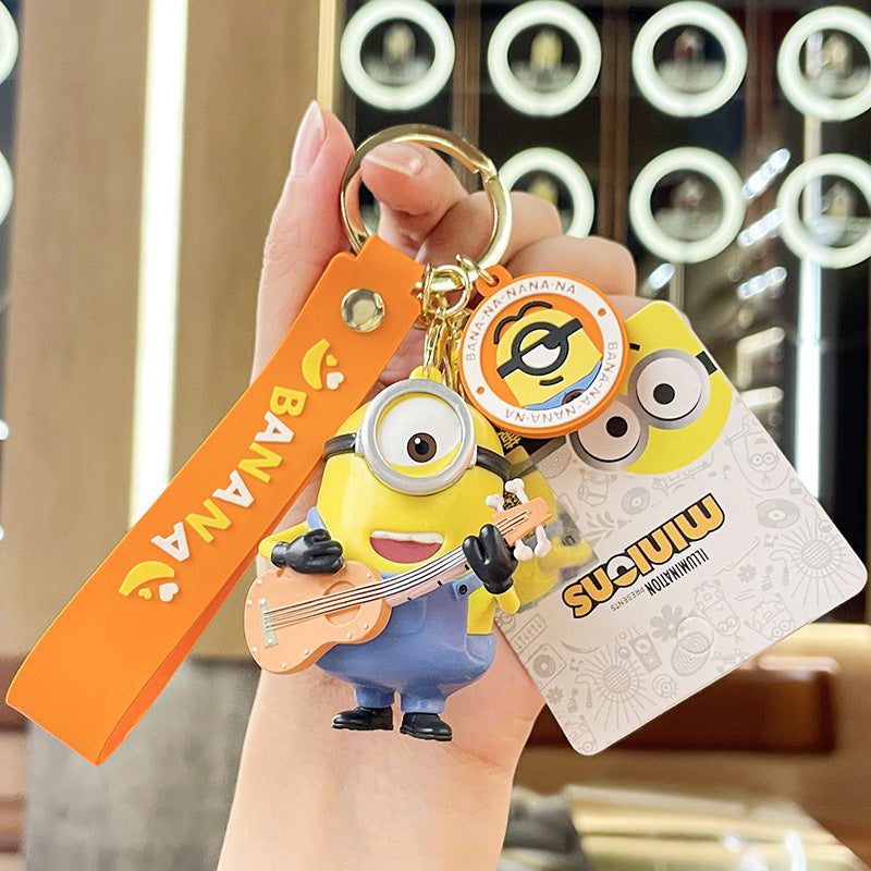 Minions Keychain Female Cute Jewelry Doll Pendant Car Key Chain Couple Bags Ornaments