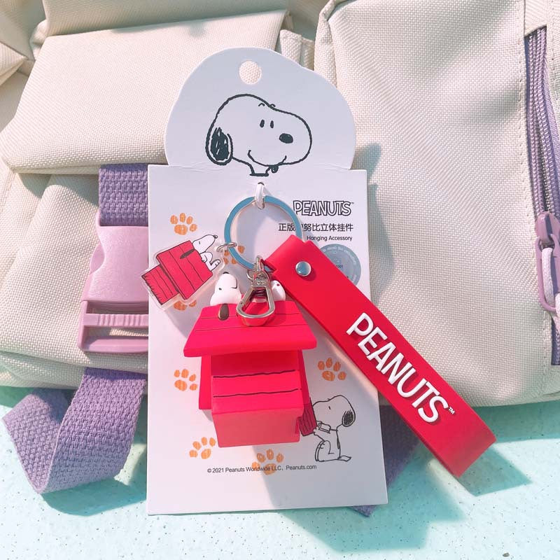 Cartoon Genuine Snoopy Charlie Keychain Bag Three-Dimensional Pendant Cute Car Pendant Key Chain