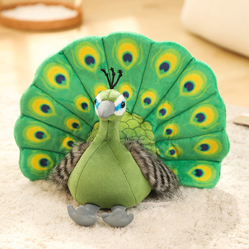 Zoo Souvenir Simulation Peacock Doll Doll Plush Bird Toy Children's Ragdoll Activity Gifts