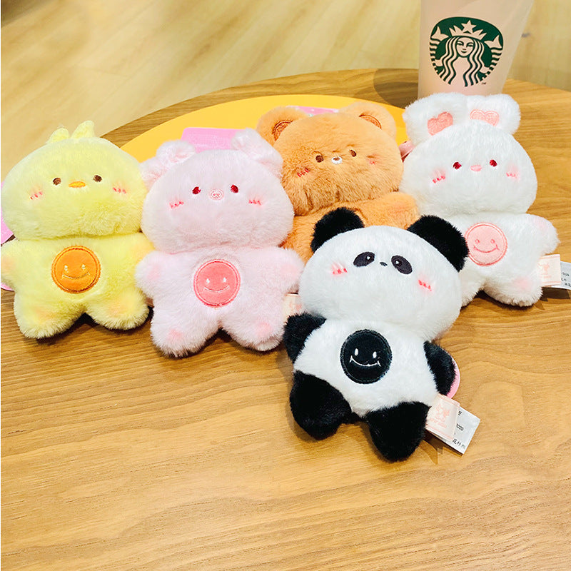 Genuine Creative Plush Smiling Face Healing Animal Car Keychain Package Pendant Soft and Adorable Exquisite Valentine's Day Gift