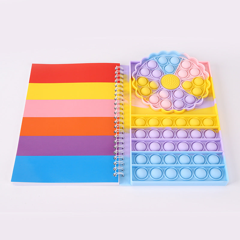 Sunflower Decompression Pressure Reduction Toy Bubble Notebook Silicone Deratization Pioneer Notebook