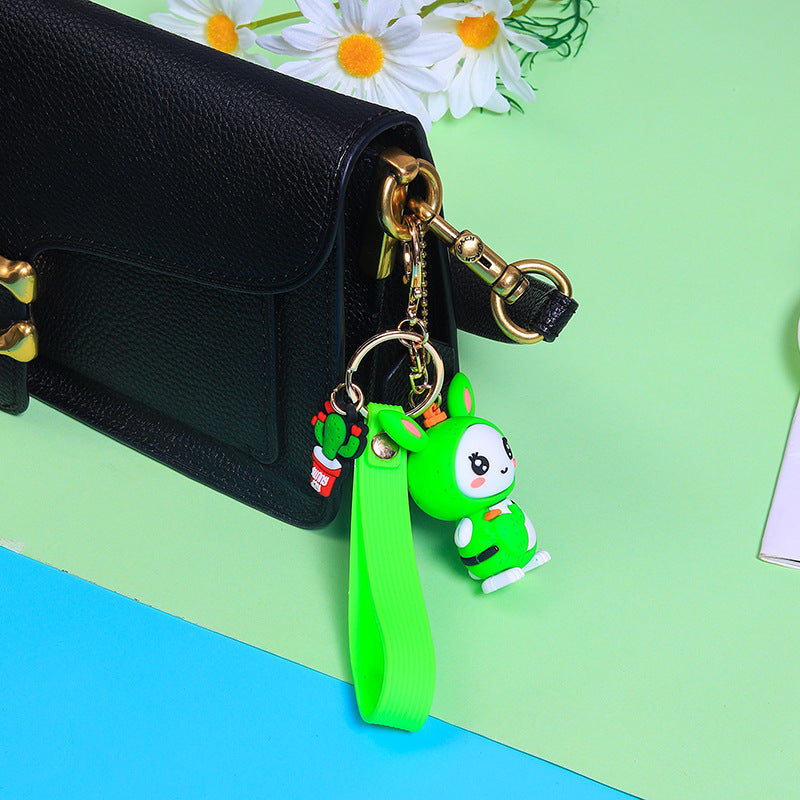 Cute Fruit Rabbit Keychain Pendant Cartoon Epoxy Doll Couple Bags Ornament Gifts Ornament