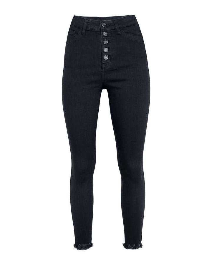 Black All-Matching Jeans Stretch Tappered Pencil Pants Boot Pants Trendy Women