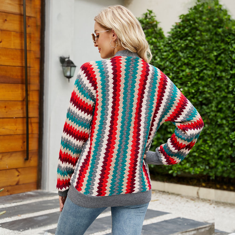 Loose Women's Wear Foreign Trade Knitwear Women's Single-Breasted Cardigan Sweater Women