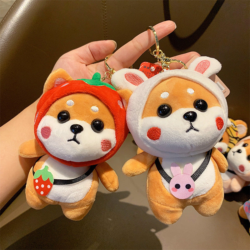 Genuine Xiaocai Chai Plush Doll Keychain Pendant Cute Cartoon Couple Shiba Inu Bag Accessories Gift