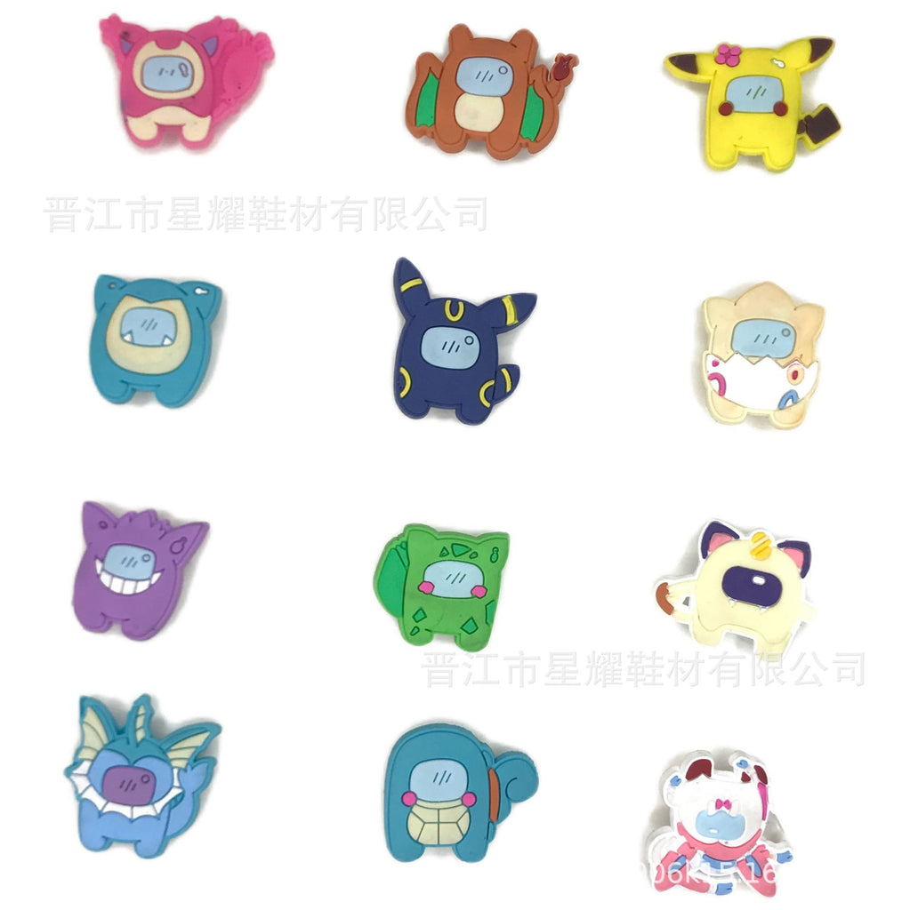 Shoe Buckle New Pokémon Series Eva Sandals Hole Shoes Decorative Buckle Shoe Buckle Shoe Ornament Shoe Accessory