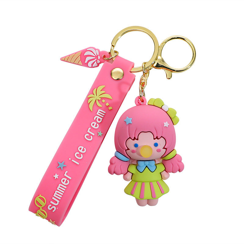 Cute Summer Sea Style Bubble Princess Keychain Trendy Jewelry Pendant Cartoon Doll Exquisite Bag Ornaments