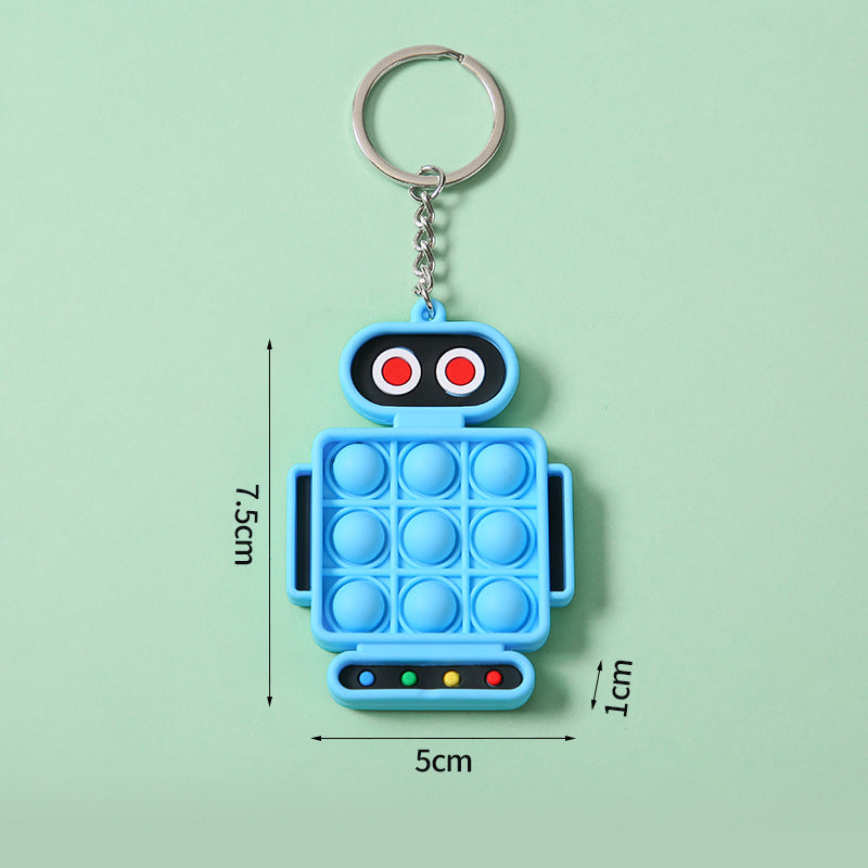 No. 2 Robot Silicone Mouse Killer Pioneer Keychain Children's Mini Decompression Decompression Keychain Pendant