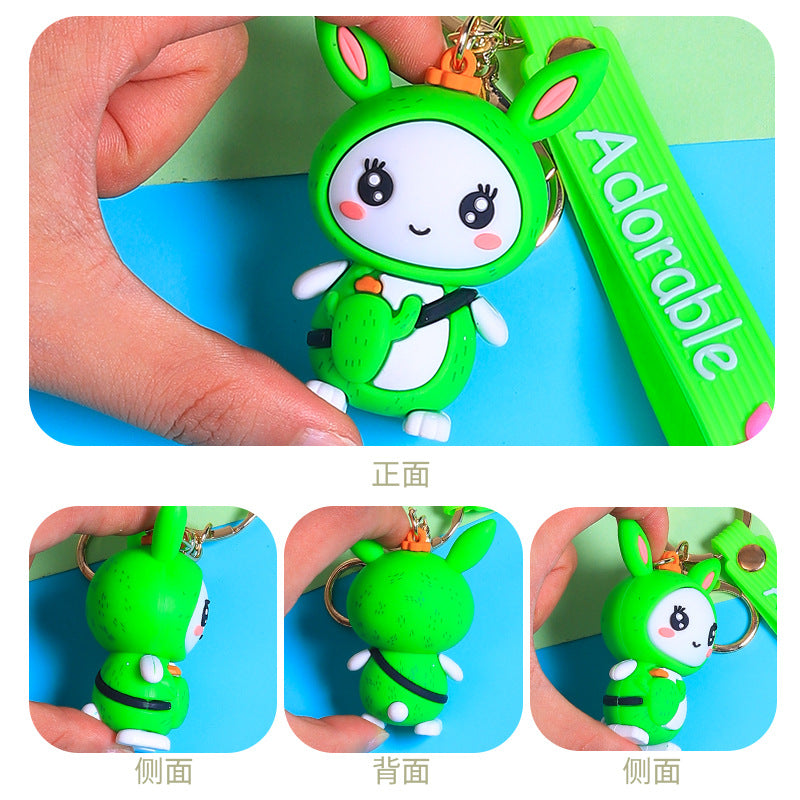 Cute Fruit Rabbit Keychain Pendant Cartoon Epoxy Doll Couple Bags Ornament Gifts Ornament