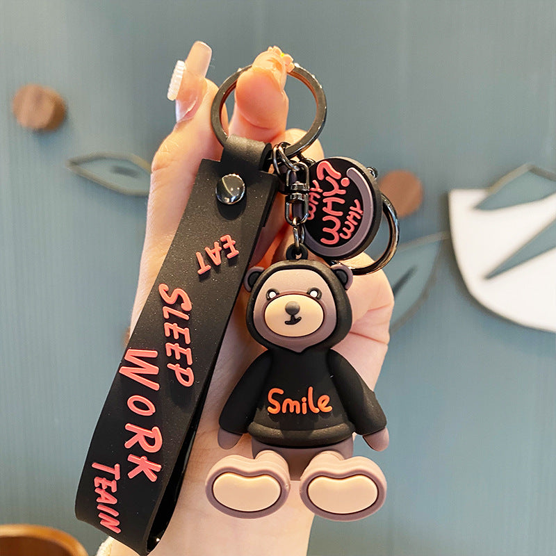 Creative Cartoon Sweater Bear Keychain Female Car Key Chain Accessories Couple Bags Pendant Small Gift