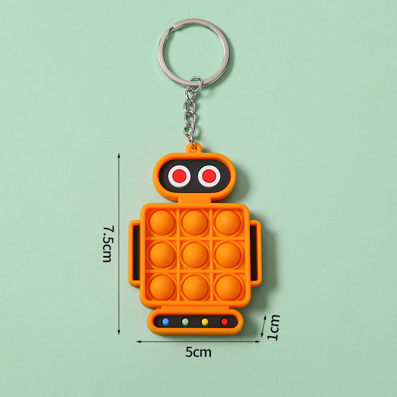 No. 2 Robot Silicone Mouse Killer Pioneer Keychain Children's Mini Decompression Decompression Keychain Pendant