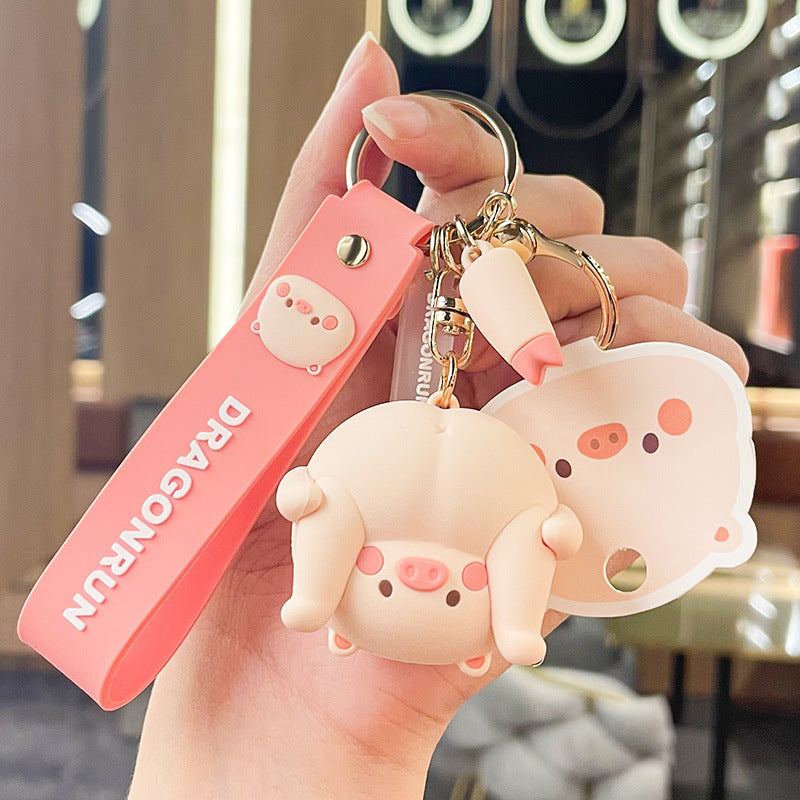 Genuine Cute Pig Cute Keychain Automobile Hanging Ornament Exquisite Girls' Bags Ornaments Cartoon Doll Key Chain