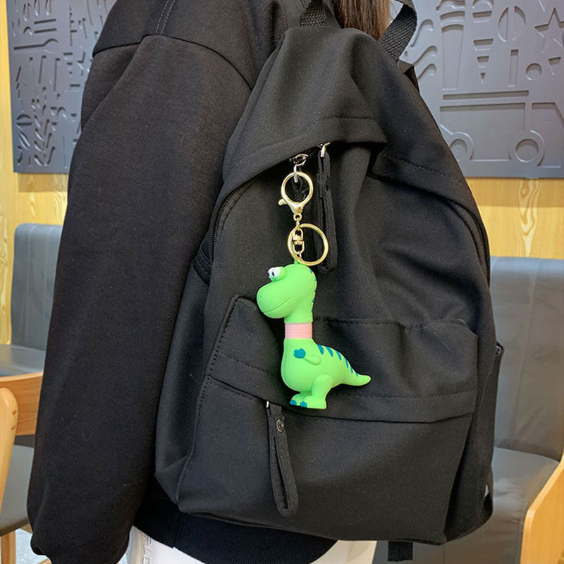 Genuine Cartoon Creative Retractable Dinosaur Keychain Cute Couple Schoolbag Car Key Chain Pendant Gift