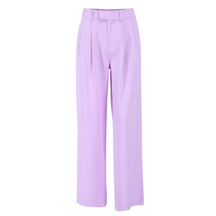 Bestseller French Style European and American Purple Loose Street Niche Wide-Leg Pants Casual Pants Lengthened Women's Pants