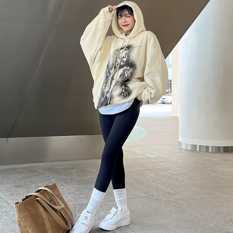 Autumn and Winter Thick Mid-Length Sweater Loose plus Size Plump Girls Pullover Hooded Pile Style Long Sleeve Sweaters Women's Clothing