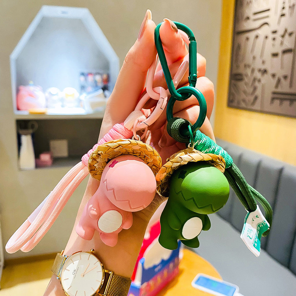 Straw Hat Friends Cartoon Dinosaur Genuine Creative Package Pendant Car Key Ring Ins Pair of Small Gifts