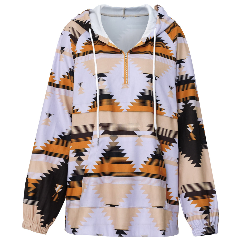 Women's Top American Station Autumn and Winter New Fashion Printed Hoodie Coat