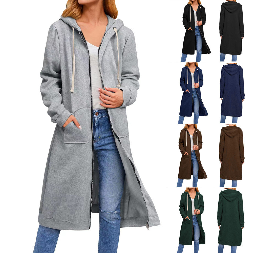 Loose Zip Long Cardigan Jacket