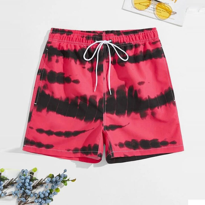 Summer Swimming Trunks Men's Anti-Embarrassment Four Points Boxer Loose Large Size Swimsuit Men's Swimming Trunks Hot Spring Printed Shorts