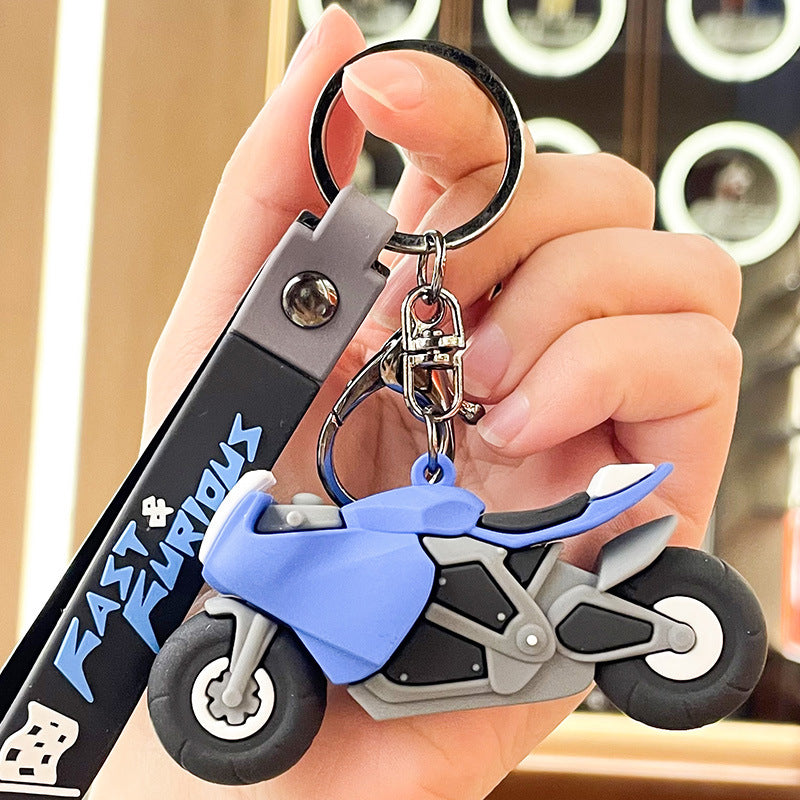 Creative Cool Motorcycle Keychain Cute Motorcycle Boys' Accessories Pendant Exquisite Schoolbag Pendant Gift