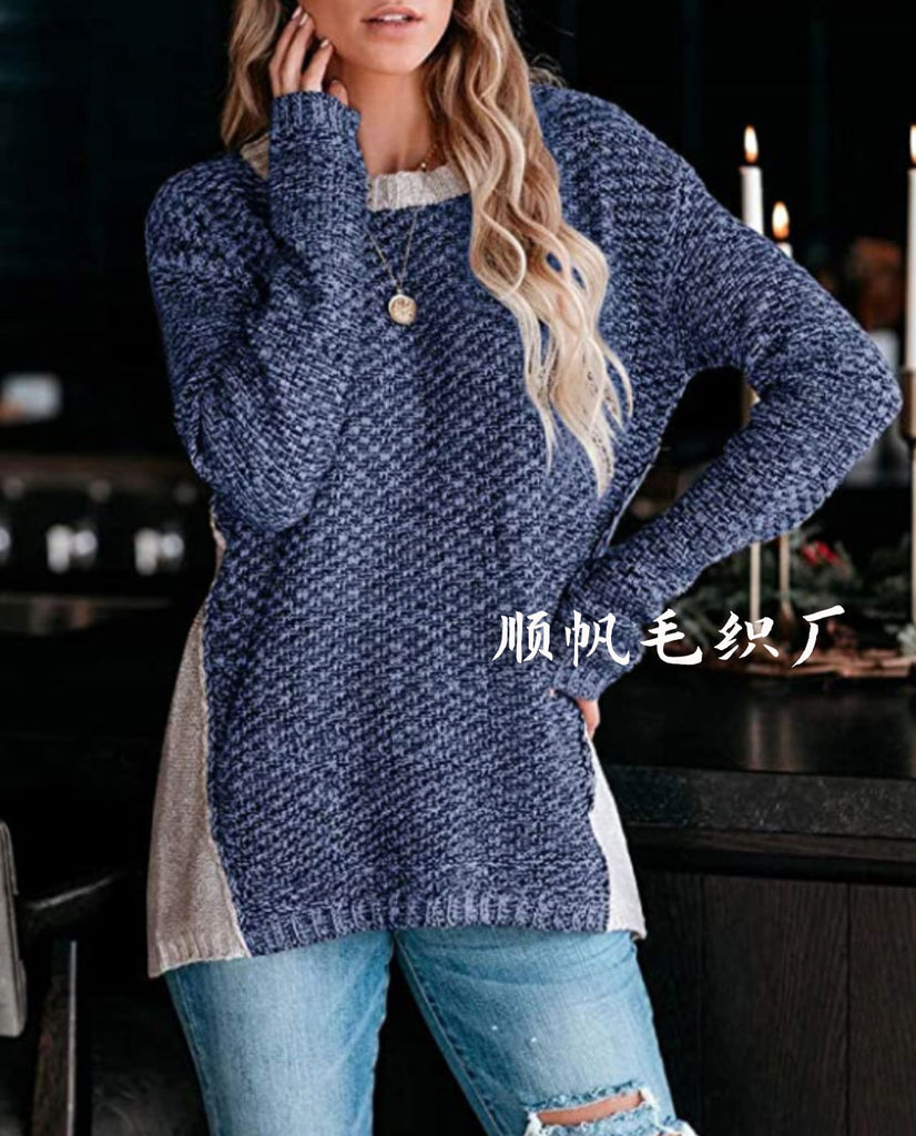 Large Size Commuter Ol round Neck Mixed Wool Fashion Knitwear Women's Top