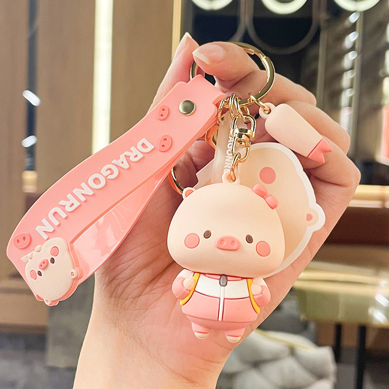 Genuine Cute Pig Cute Keychain Automobile Hanging Ornament Exquisite Girls' Bags Ornaments Cartoon Doll Key Chain