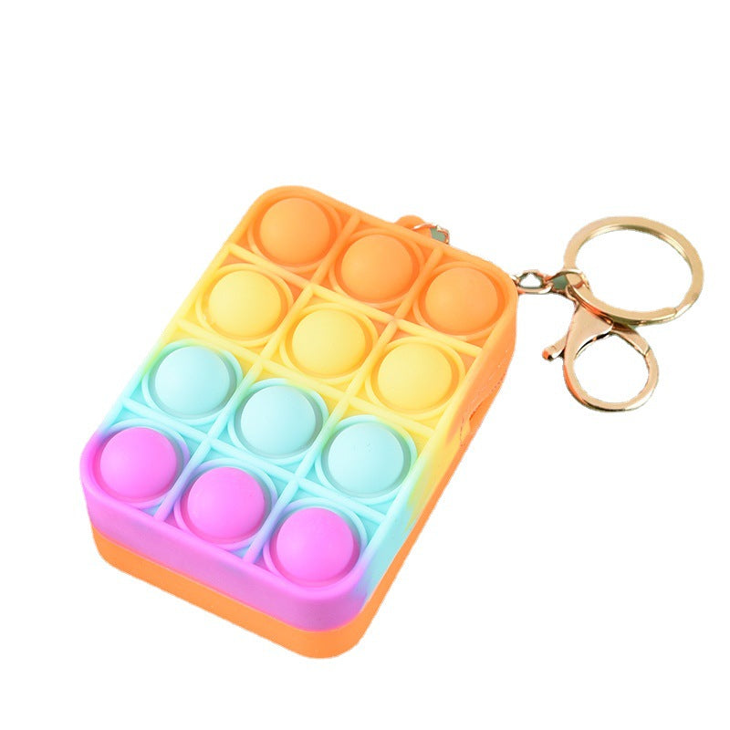 Keychain Small Pendant Silicone Bag Square Medium Puzzle Decompression Toy Deratization Pioneer