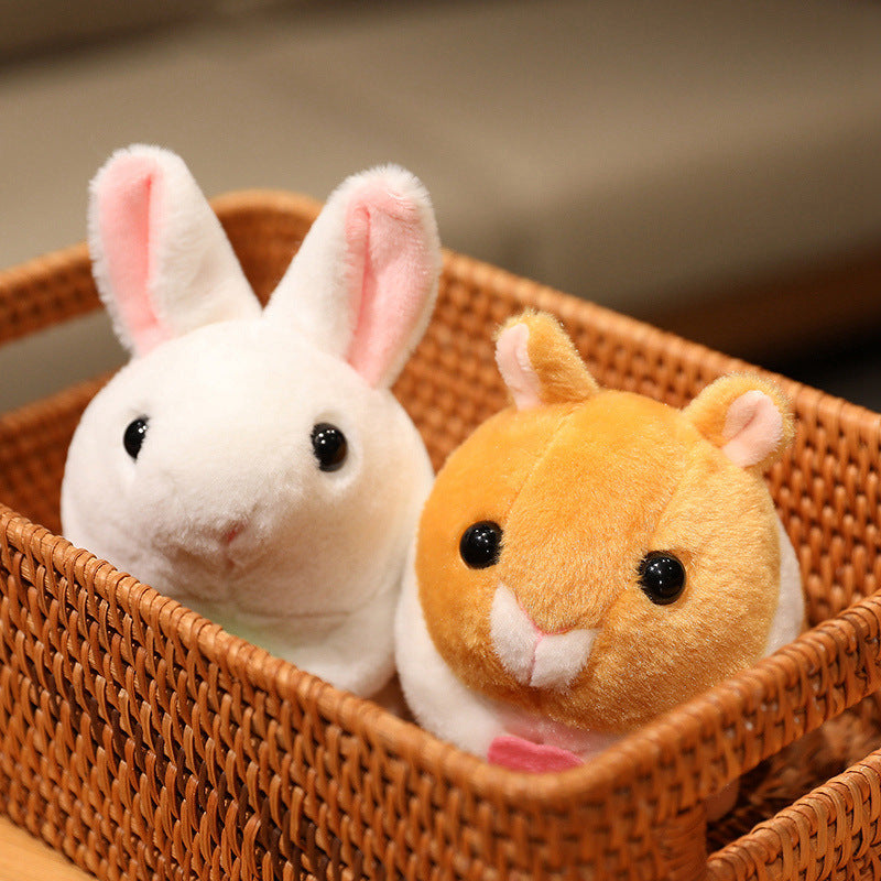 Tail-Shaking Cute Hamster Simulation Plush Toys Little Doll Bunny Cable Doll New Year and Birthday Gifts