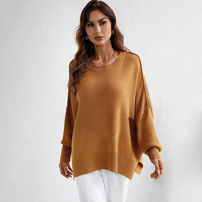 Loose and Idle Thick Popular round Neck Knitted Bottoming Shirt