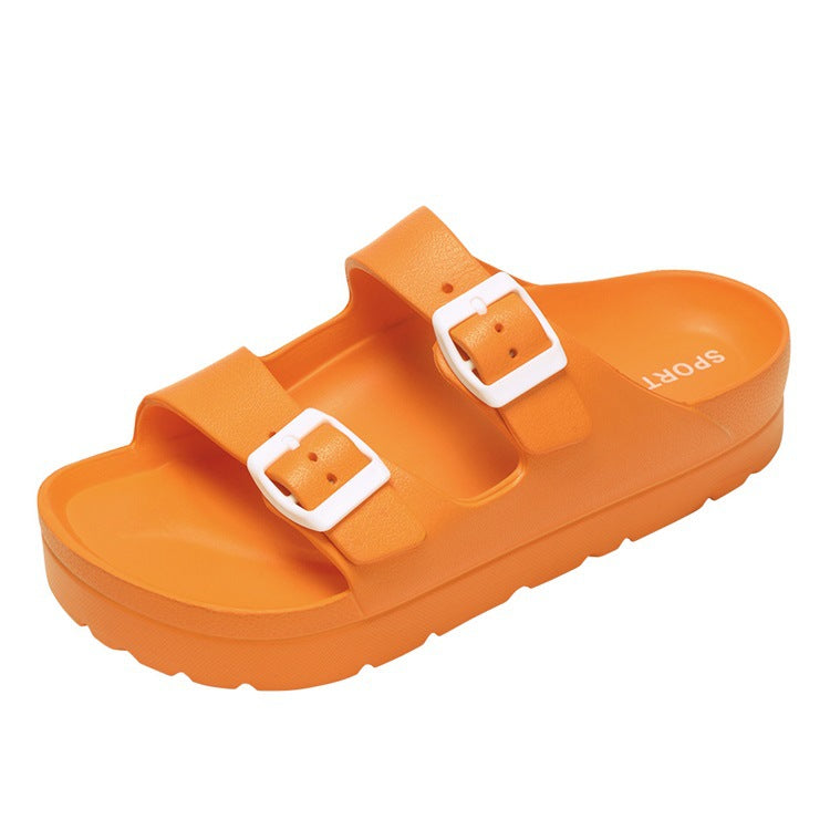 Eva Platform Casual Slippers Casual Outdoor Sandals and Slippers Double Buckle Lightweight Non-Slip Beach Shoes