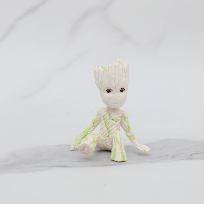 GRUIT Flower Pot Small Tree Man Groot Anime Peripheral Figurine Garage Kits Blind Box Office Car Decoration