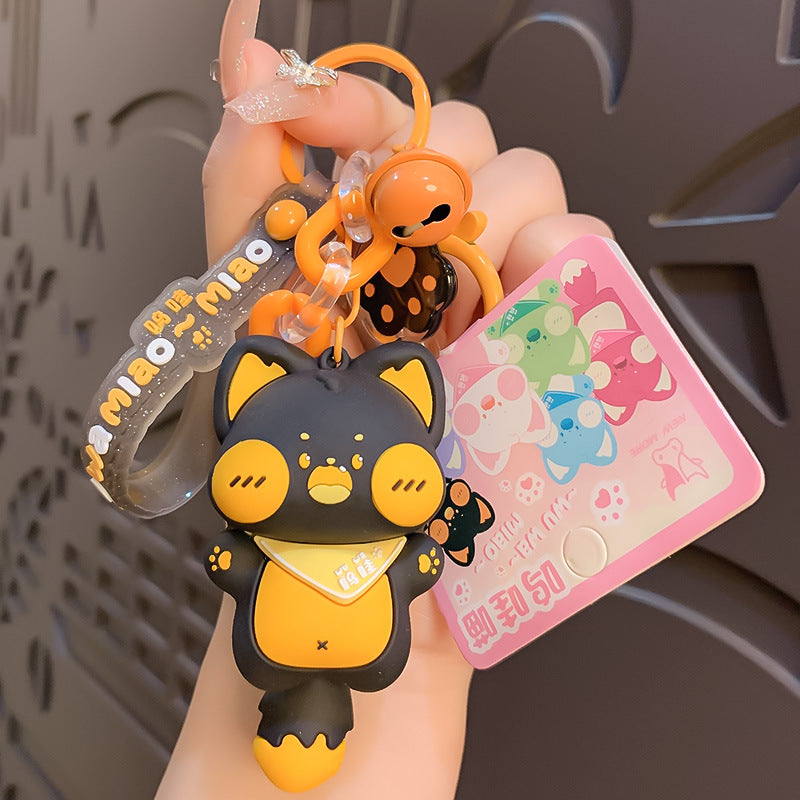 Genuine Cartoon Wow Meow Series Doll Keychain Couple Schoolbag Pendant Car Key Chain Small Gift