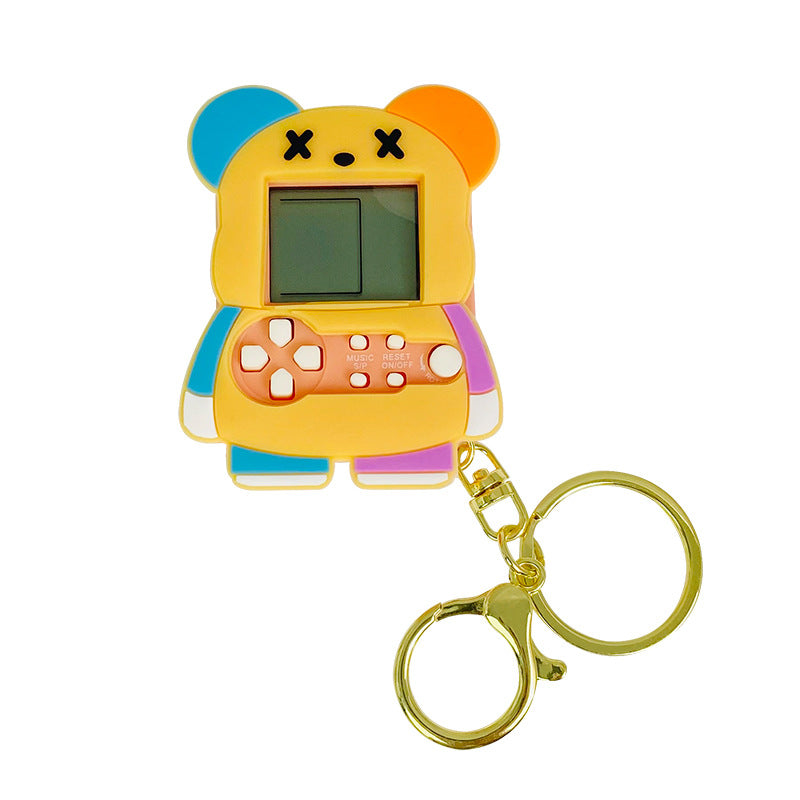 Genuine Creative Baby Bear Handheld Game Machine Cartoon Car Key Ring Schoolbag Pendant Cute Small Gift