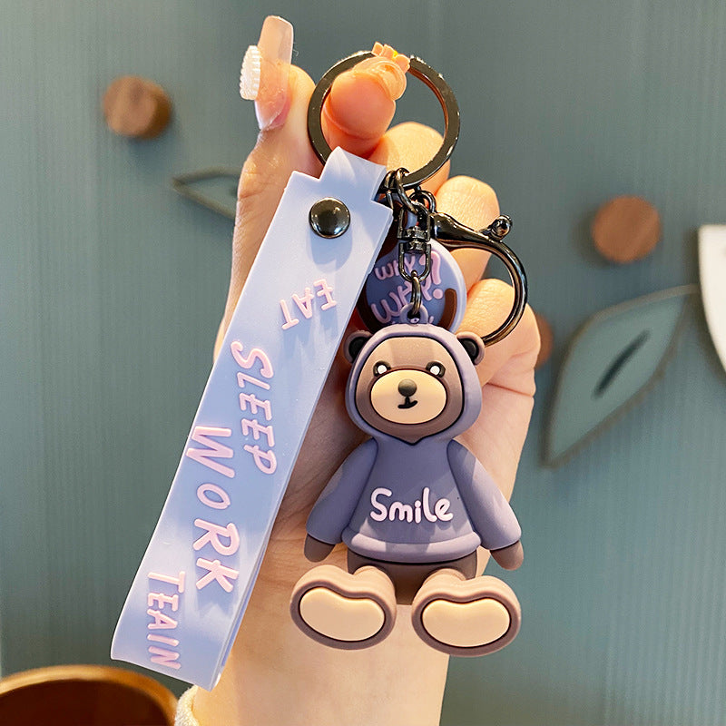 Creative Cartoon Sweater Bear Keychain Female Car Key Chain Accessories Couple Bags Pendant Small Gift