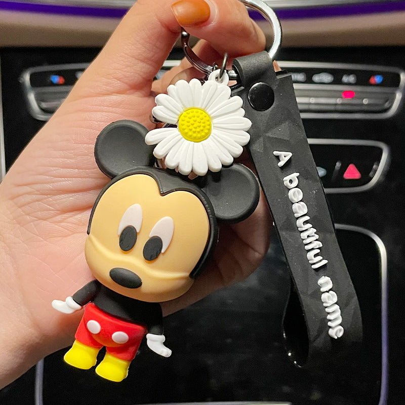 Minnie Mickey Keychain Fashion Women Men Couple Pendant Crane Machine Gift Bag Key Ring Pendants