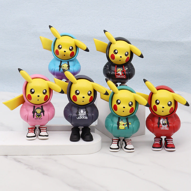 Fashion Play Standing Posture Pikachu Blind Box Hand-Made Magic Baby Pet Elf Capsule Toy Prize Claw Model Ornaments