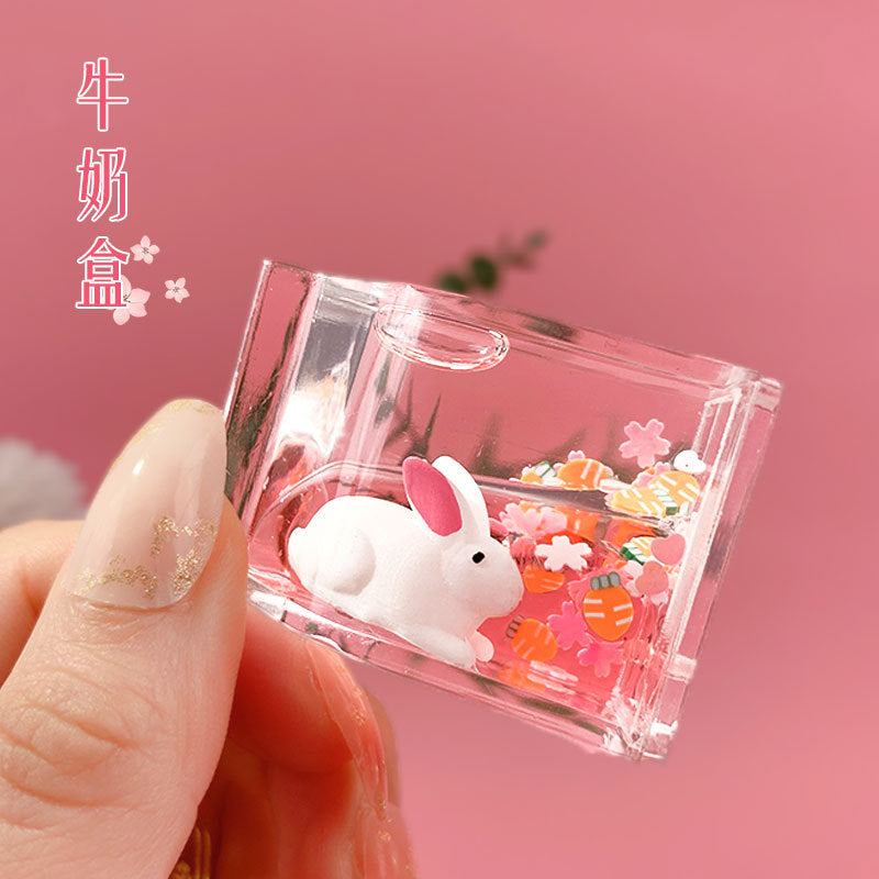 Genuine Lovely Soft Cute Oil Cherry Blossom Rabbit Good-looking Keychain Girlfriends Handbag Pendant Car Key Chain