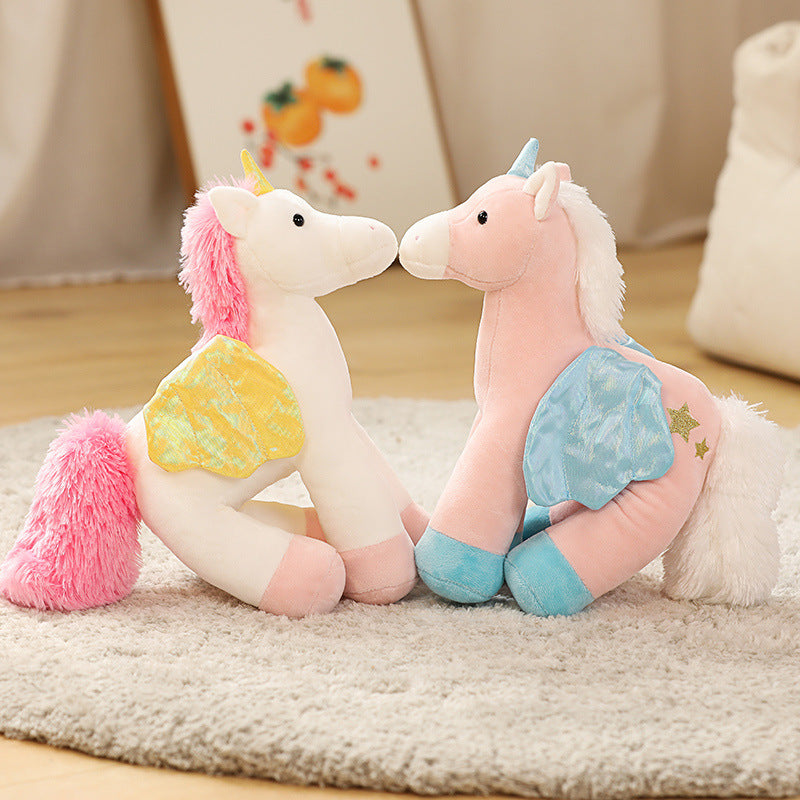 New Product Wings Waving Unicorn Doll Airbag Plush Toy Creative Children's Birthday Gifts Doll