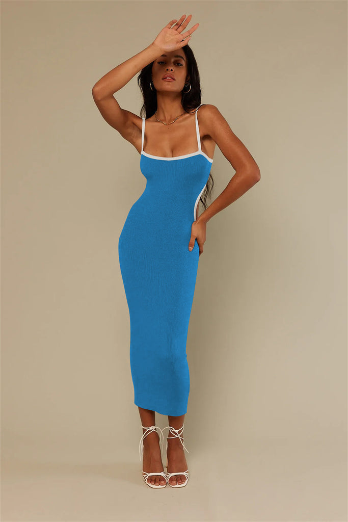 French Style High-Grade Sexy Hot Girl Strap Backless Hollow-out Tight Dress Fashion Base