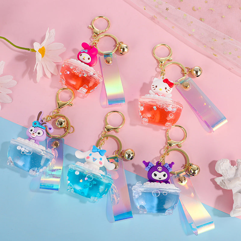 Acrylic Oil Entry Four Stars Sanrio Keychain Cute Jewelry Pendant Exquisite Bag Hanging Ornament Keychain