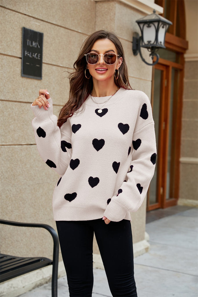 Bestseller Valentine's Day Love Pullover Women's Knitwear Women's Large Size Loose Cross-Border Sweater Women