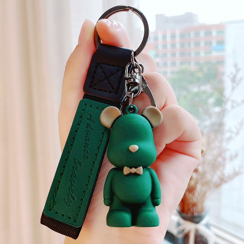 Bow Tie Bear Keychain Creative Cute Bear Violent Bear Pendant Car Ring Couple Schoolbag Ornaments