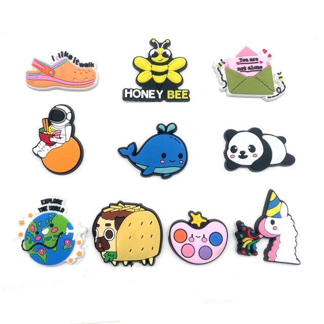 1pc Cartoon Animal VSCO Shoe Charms For Clogs Sandals Garden Shoe Accessories Decoration DIY Funny Croc Jibz For Kids Party Gift