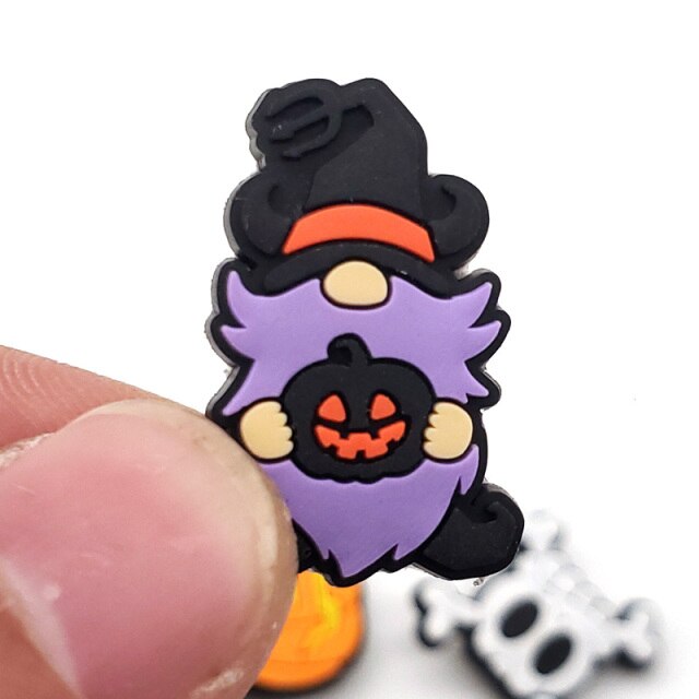 1pc Halloween Theme Shoe Charms Buckle Horror Croc Shoe Accessories JIBZ Fit For Sandals Shoe Adults Unisex Gifts jibz