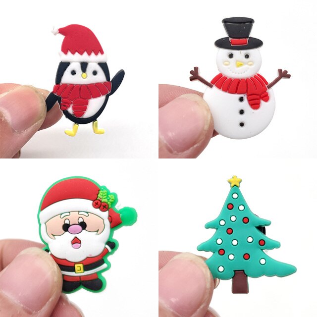 1pc Croc JIBZ Christmas Theme Shoe Charms Snowman Shoe Decoration Accessories For Garden Shoe Kids X-mas Party Gifts