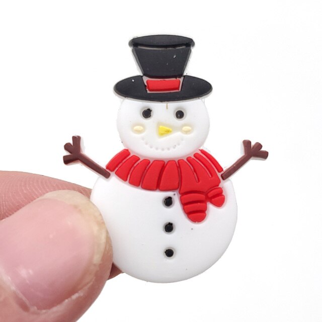 1pc Croc JIBZ Christmas Theme Shoe Charms Snowman Shoe Decoration Accessories For Garden Shoe Kids X-mas Party Gifts