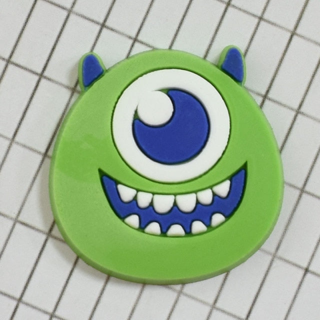 Cute 1pcs Green big-eyed monster PVC Shoe Charms DIY Cartoon Shoe Aceessories Fit croc clogs Decorations Buckle kids Gifts jibz