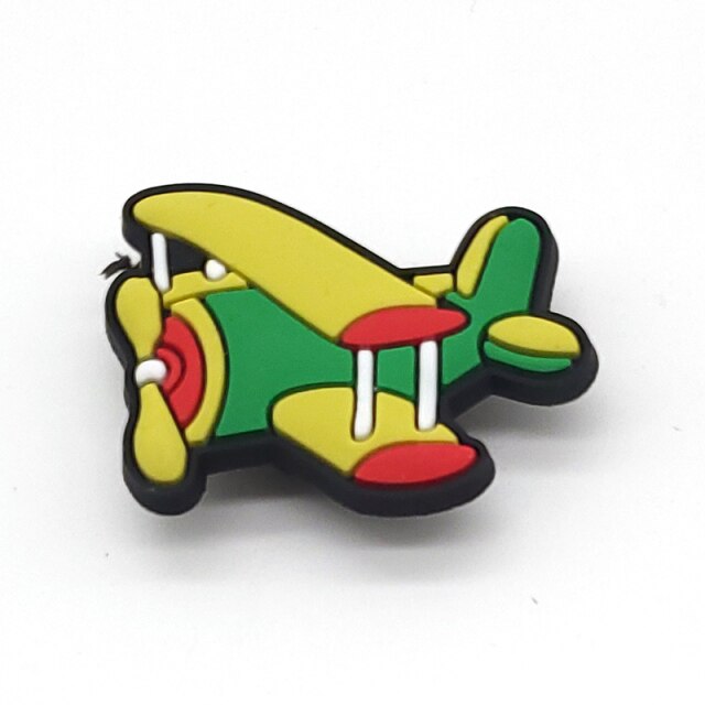 Hot 1pcs Cartoon transport PVC Shoe Charms Car/aircraft/ship Shoe Aceessories Decorations jibz Fit croc Clogs kids X-mas Gifts