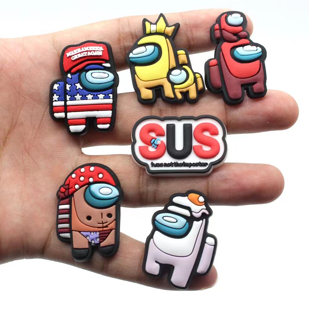 1pcs Space game characters PVC Shoe Charms DIY Funny Cartoon Shoe Aceessories Fit croc Clogs Decorations kids X-mas Gifts jibz